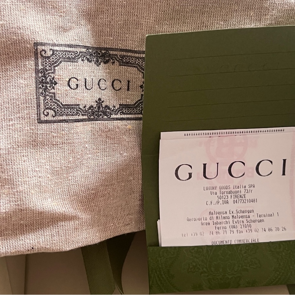 Gucci Brown GG Canvas Belt with Gold Double G Buckle (Monogram) - Picture 4 of 16